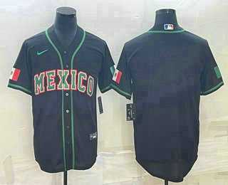 Mens Mexico Baseball Blank 2023 Black World Baseball Classic Stitched Jerseys->2023 world baseball classic->MLB Jersey